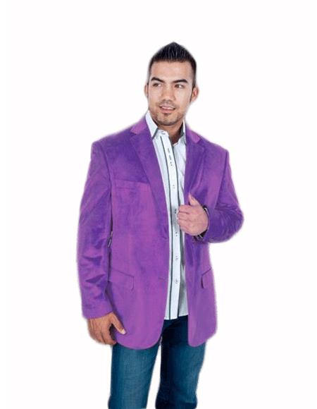 Men's Stylish 2 Button Sport Jacket Purple Discounted Affordable Velvet ~ Men's blazer Jacket