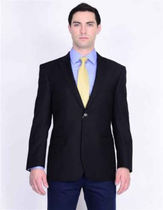 Men's Sport Coat Black Mantoni Suit - Signature Menswear Wool Fabric SuitsOutlet - Brand - High End Suits - High Quality Suits