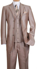 Men's 3 Button Fashion Cheap Priced Business Suit Tan
