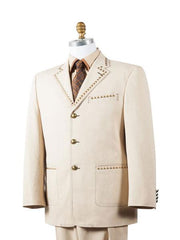 Men's 3 Button 2pc Taupe Zoot Suit and Pants