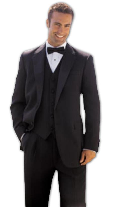 1 Button Solid - Plain Soft 3 Pieces Vested Tuxedo Super 150'S Suit + Tuxedo Shirt - 100% Percent Wool Fabric Suit - Worsted Wool Business Suit