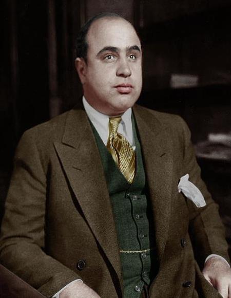 Men's Al Capone Brown Suit with Green Vest