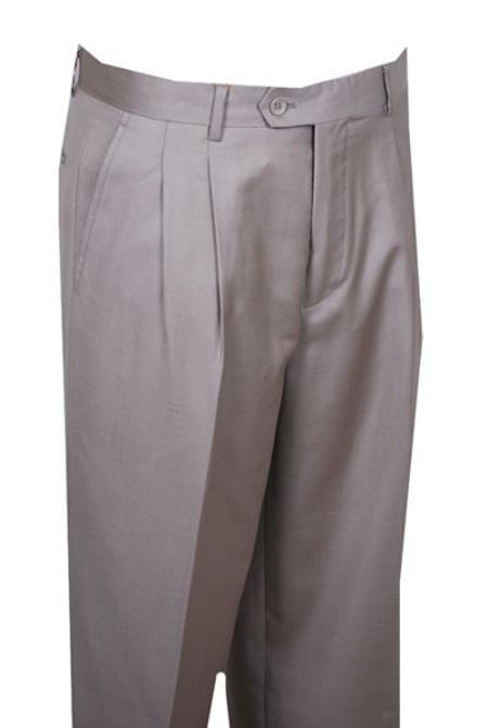 long rise big leg slacks Dress Pant Beige Wide Leg Pleated baggy dress trousers unhemmed unfinished bottom