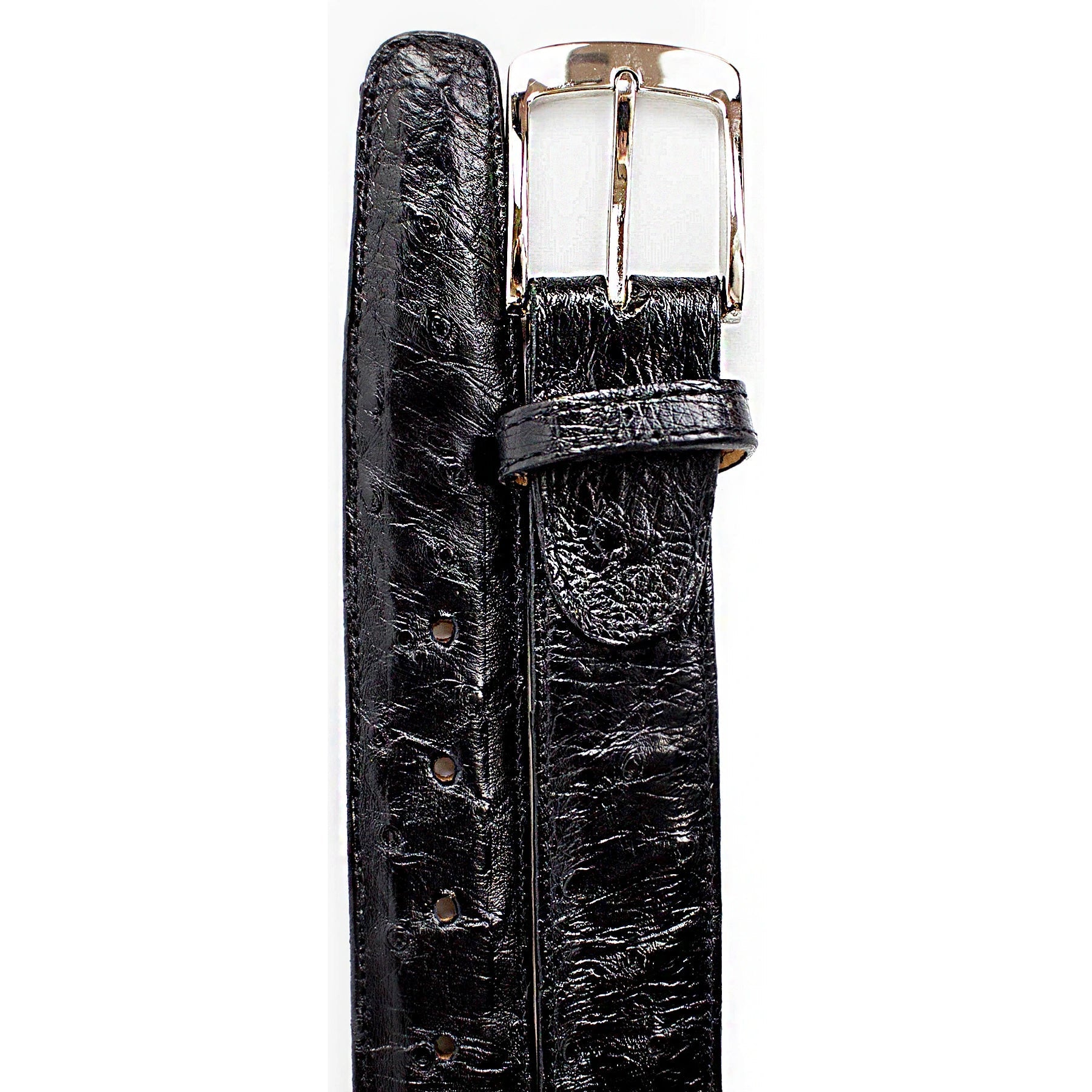 Men's Belvedere Genuine Ostrich Quill Dress Belt in Navy main image 1