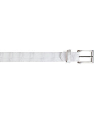 Men's Authentic Genuine Skin Italian 1999 All-Over Genuine Hornback Crocodile White Cinturon De Cocodrilo