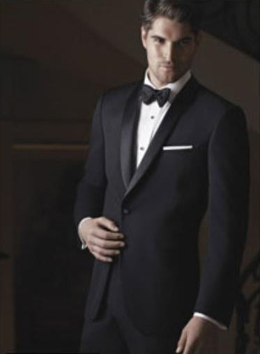 Braydon Black 1-Button Shawl Tuxedo Ike Evening by Tuxedo Authentic Brand