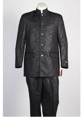 Men's Black Button Closure Nehru Jacket Marriage Groom Wedding