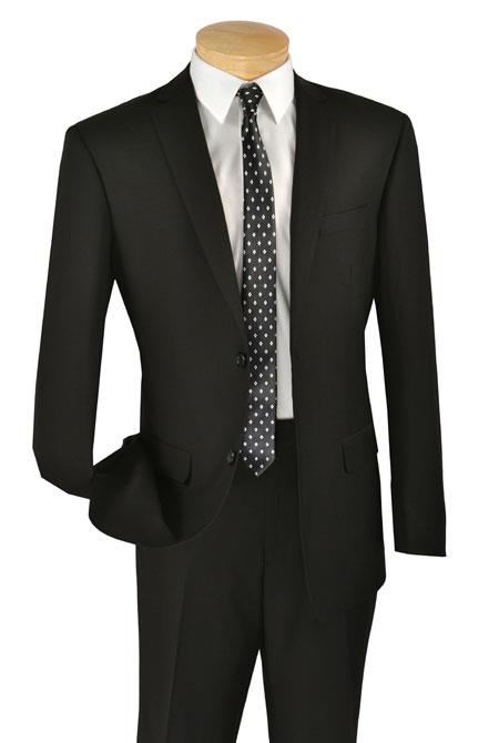 Buy 10 And More $59 Mens Solid Black Italian Style Two Button Slim Cut Cheap Priced Business Suits Clearance Sale Cheap Suits For Men