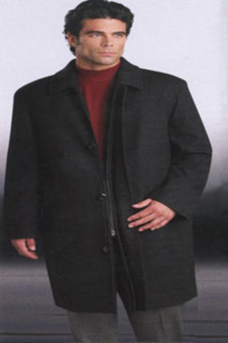 Men's Dress Coat Luxury Zippered 3/4 Length Long Men's Dress Topcoat - Winter coat ~ overcoat