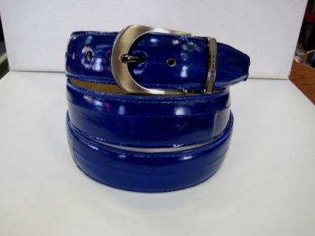 Men's Genuine Authentic Royal Blue Eel Belt