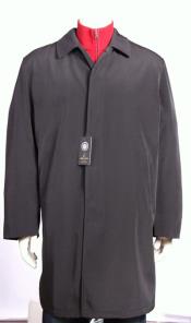 Men's Brown Rain Jacket Coat Trench Coat 3/4 length