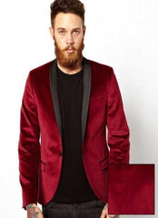 Men'S Dinner Jacket Black And Burgundy ~ Wine ~ Maroon Suit & Black Lapel Fashion Tuxedo For Men Burgundy Tuxedo