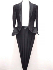 Men's Cheap Priced Black Fashion Shiny Woven Pattern Fully Lined Jackets