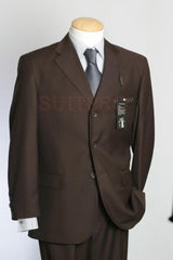 Premier Quality Italian Fabric Design :: Solid CoCo Liquid Brown Super 150s Worsted Wool 2 Vented Available In 2 Or 3 Buttons Style Regular Classic Cut