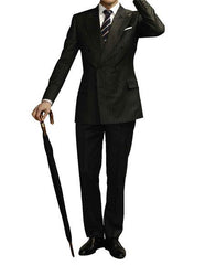 Men's Colin Firth Kingsman Double Breasted Black Four-Button Cuffs Suit