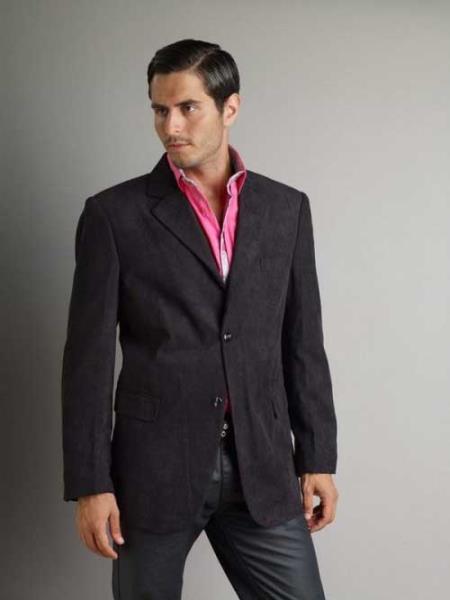 37750-Black Casual Sport Coat Men'S Corduroy Fashion Jacket