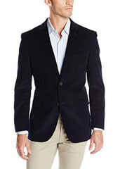 Men's Welted Chest Pocket Cotton Corduroy Sport Coat Navy