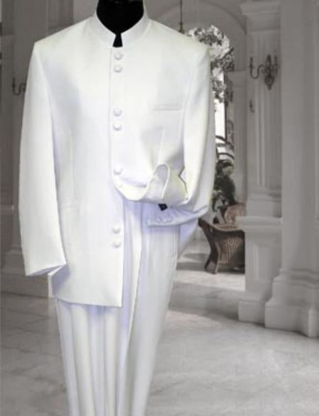 Off White sales Cream Ivory Mandarin Suit For Men Modern Fit