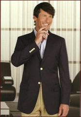 Wool Blazer With Brass Buttons Side Vents Black