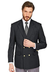 Men's Double Breasted Suits Jacket Blazer with Gold Buttons