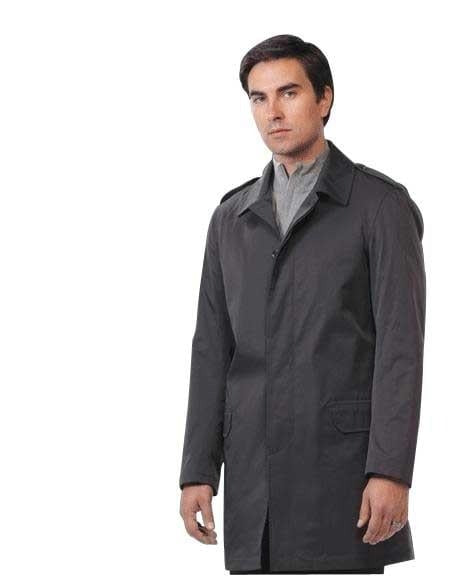 Men Dress Coat Raincoat - Trench Coat Black