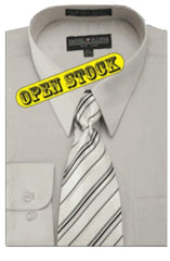 Men'S Basic Shirt With Matching Tie And Hanky