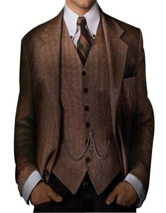Men's Great Gatsby Vested Men's Clothing Costumes Suit Costumes Outfit Male Attire For Men Slim Fitted
