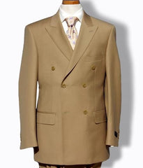 Men's Khaki ~ Bronze ~ Camel Double Breasted Suits Dress Fabric Discounted Suit Pleated Pants