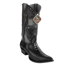Men's King Exotic Boots Genuine Ostrich Leg 3x Toe Boot - Black (495v20505)