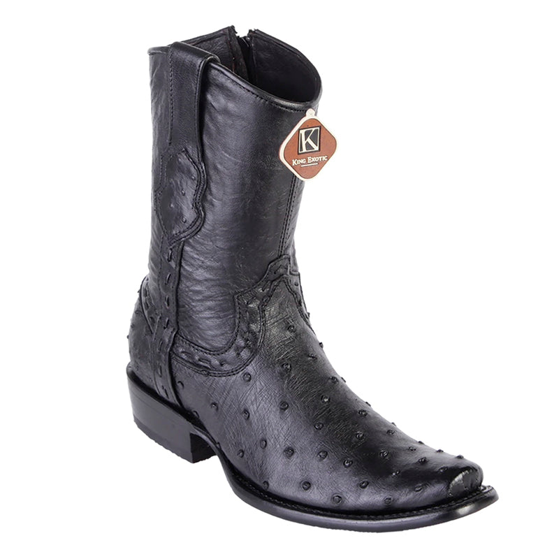 King Exotic Men's Dubai Toe Ostrich Boots