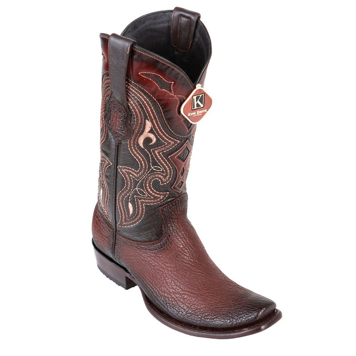 Men's King Exotic Sharkskin Boots Dubai Toe Handcrafted Faded Brown (4790916)