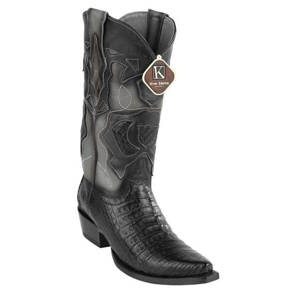 Men's King Exotic Snip Toe Eel Boots Handcrafted Black (494R0805) main image 1