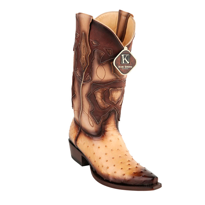 Men's King Exotic Snip Toe Stingray Boots Single Stone Handmade Burnished Burgundy