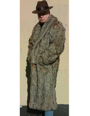 Men's Dress Coat Long Length Faux Fur Coat Long Men's Dress Topcoat - Winter coat ~ Overcoat Coffee ~ Brown