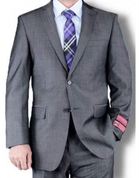 Men's Solid Jacket Suit Medium Gray - High End Suits - High Quality Suits