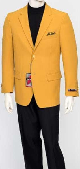 Men's Classic Fit Mustard Gold 2 Button Jacket