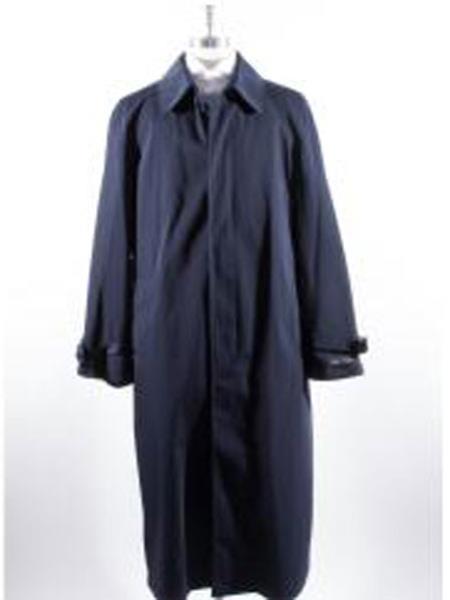 Long Full Length Men's Rain Coat Navy