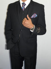 Tweed 3 Piece Suit - Tweed Wedding Suit Mens Dark Navy Micro Fiber Poly rayon Shinny Suit