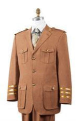 Safari Men's Rust Nailshead Military Pocket Cheap Priced Business Suits Clearance Sale