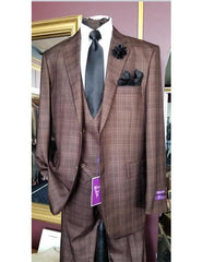 Men's Six Button Double Breasted Peak Lapel Jacket In Black