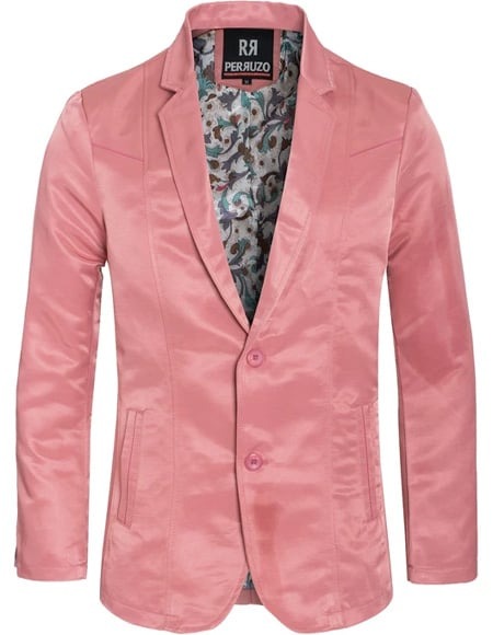 Men's Slim Fit Western Blazer Sport Coats Mauve Sacos Vaqueros Para Hombre