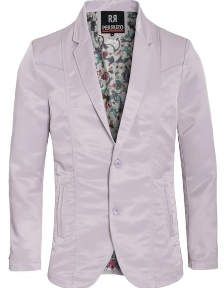 Men's Slim Fit Western Blazer Sport Coats Silver Sacos Vaqueros Para Hombre