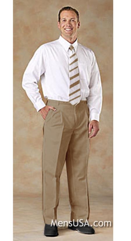 Mens Tan ~ Beige Comfortable fit Wrinkle free Shirt & Matching Tie