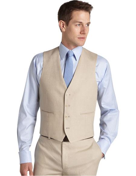 Men's Tan Adjustable Back Strap Dress Tuxedo Wedding