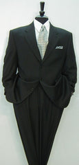 $1295 High Quality Construction Three Button Style ~ premier quality italian fabric DESIGNER LIQUID BLACK
