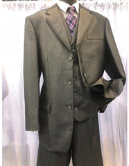 Men's Three Button Grey Suit