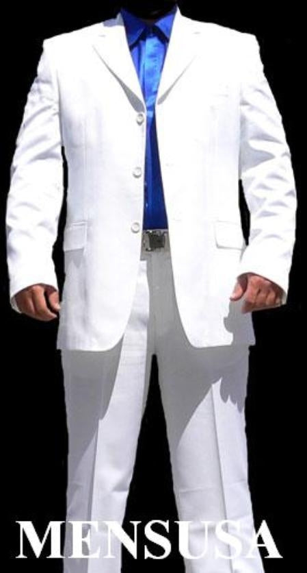 Men'S All White Suit For Men Joun Paul 3 Buttons Super Cool Suit