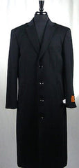 Men's Black 4 Button Wool Blend Bravo Top Overcoat
