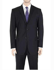 Authentic Braveman Men's Two Buttons Regular Fit Black Solid Suit With Flat Front Pant