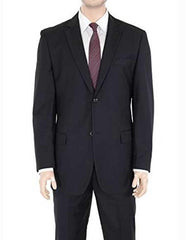 Authentic Braveman Men's Two Buttons Solid Black Suit Regular Fit